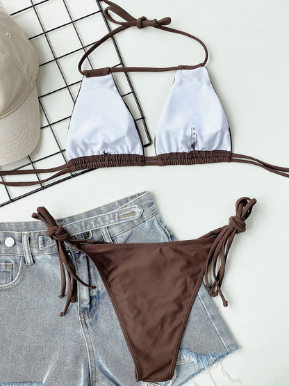 2 Piece Lace Up Bikini Swimsuit Swimwear Brazilian Bikinis Set Micro Women's Bathing Suits Swimming for Beach Wear The Clothing Company Sydney