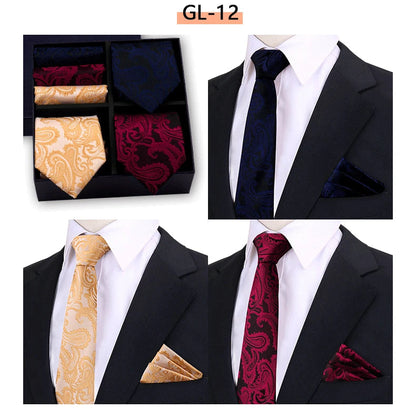 Luxury Men's Tie Sets In Gift Box Paisley Striped Necktie Handkerchief For Men Wedding Formal Clothing Accessories Set The Clothing Company Sydney