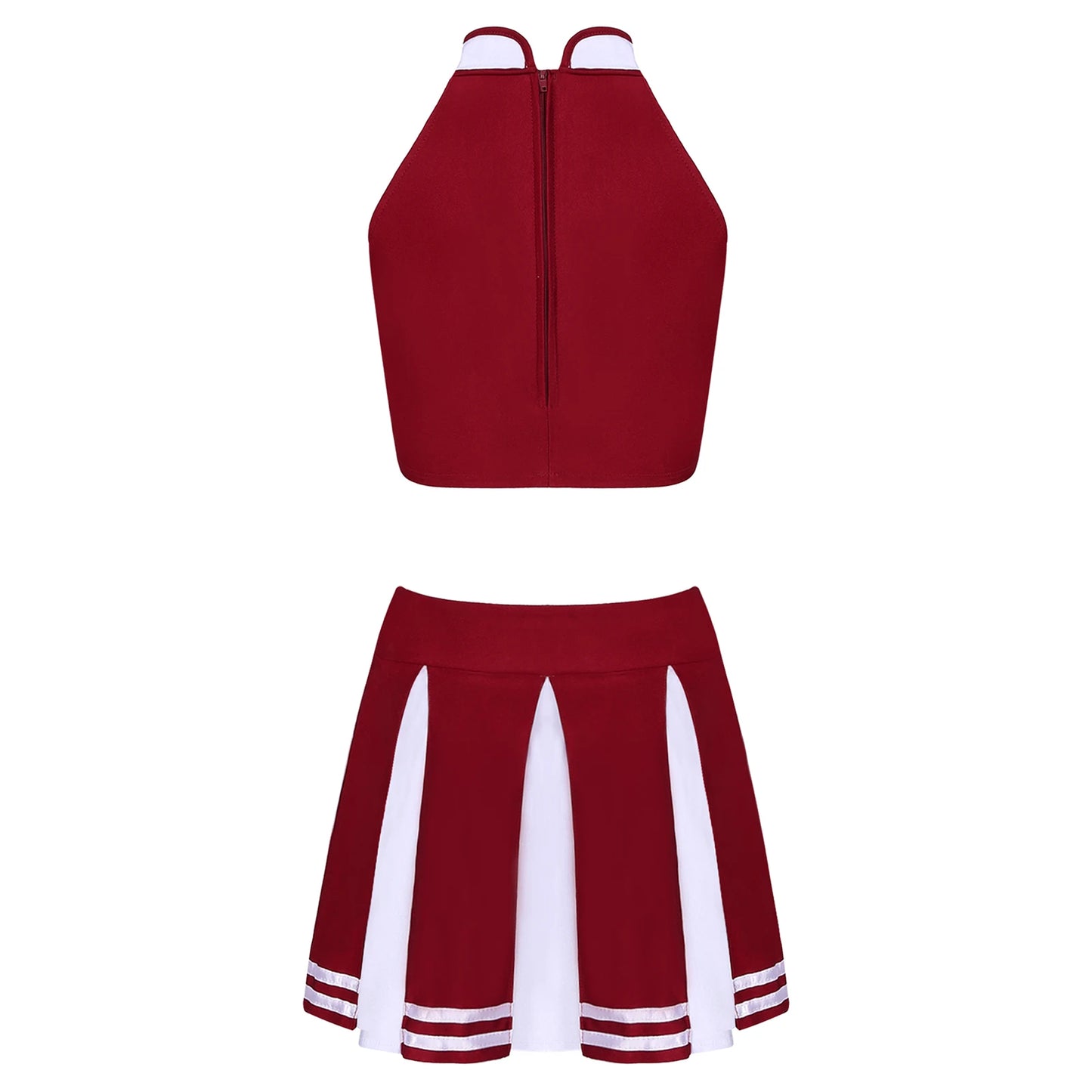 2 Piece Cheerleader Costume Women Adult Cheerleading Uniform Dancing Outfit Sleeveless Crop Top with Mini Pleated Skirt The Clothing Company Sydney