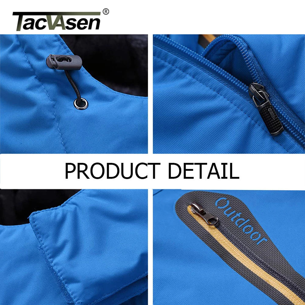 Winter Fleece Lining Parka Waterproof Men's Ski Snowboard Jackets Windproof Removable Hoodie Coats Casual Windbreaker - The Clothing Company Sydney