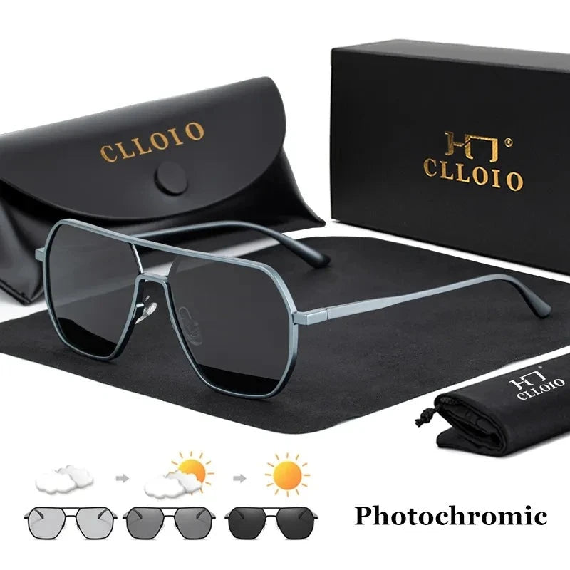 Fashion Aluminum Photochromic Sunglasses Men Women Polarised Sun Glasses Chameleon Anti-glare Driving Sunglasses - The Clothing Company Sydney