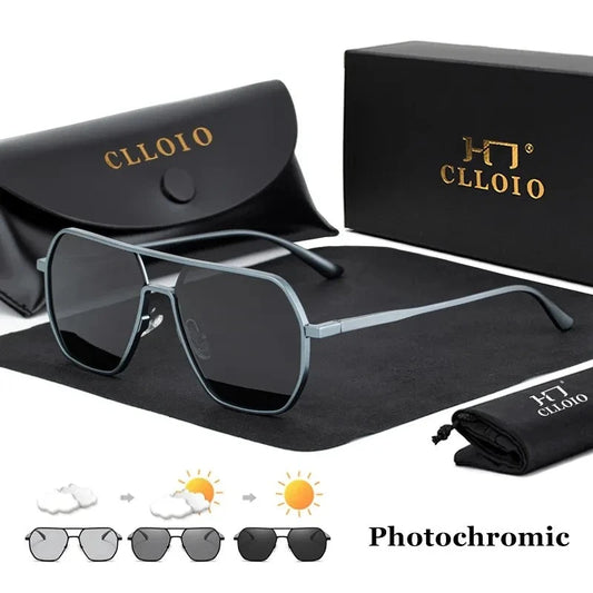 Fashion Aluminum Photochromic Sunglasses Men Women Polarised Sun Glasses Chameleon Anti-glare Driving Sunglasses - The Clothing Company Sydney