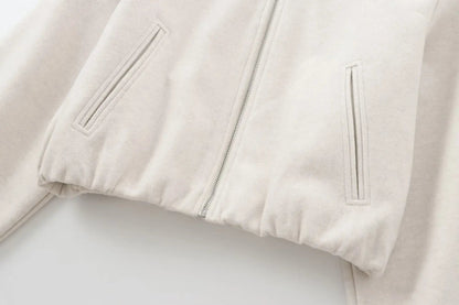 Women's Red Zipper Bomber Jackets Soft Cropped Jackets Long Sleeve Sports Jacket Outerwear The Clothing Company Sydney