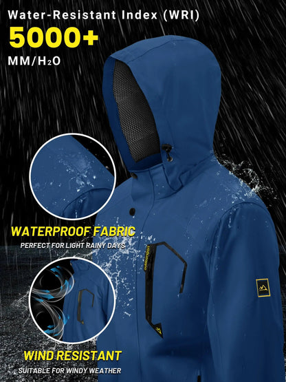 Lightweight Windbreaker Mens Mesh Lined Waterproof Rain Jacket Outdoor Fishing Hiking Jacket with Detachable Hood The Clothing Company Sydney
