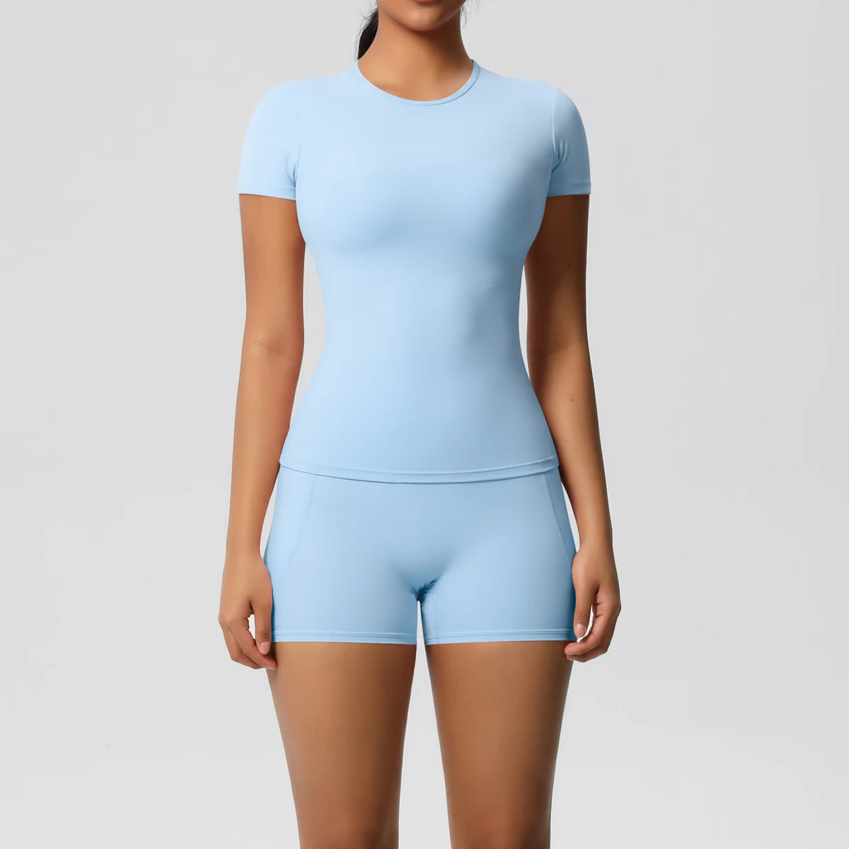 Workout Sportswear 2 Piece Piece Female Yoga Shirt Push Up Workout Clothes Outdoors Sport  High Waist  Fitness Sport Shorts - The Clothing Company Sydney