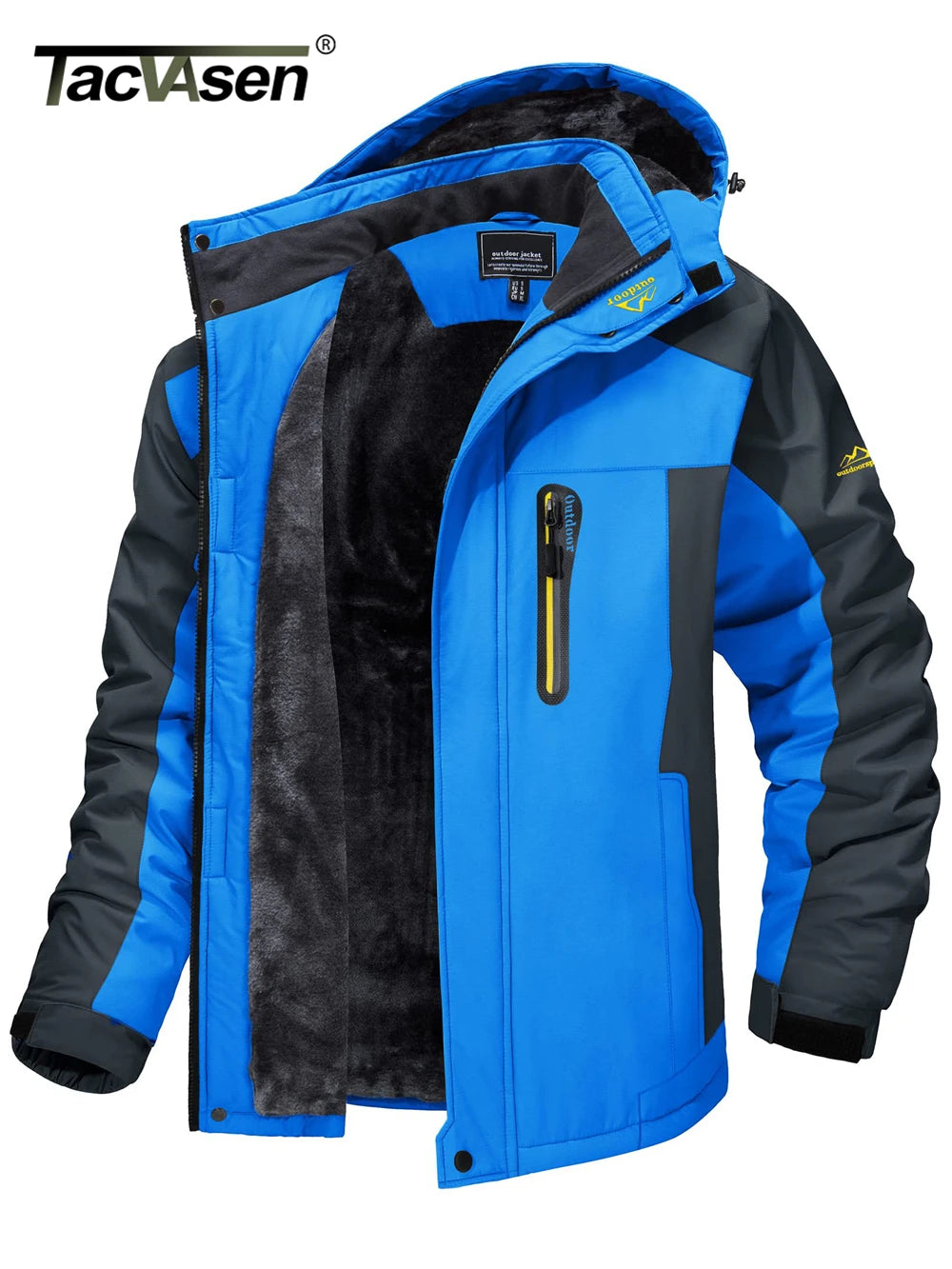 Winter Fleece Lining Parka Waterproof Men's Ski Snowboard Jackets Windproof Removable Hoodie Coats Casual Windbreaker - The Clothing Company Sydney