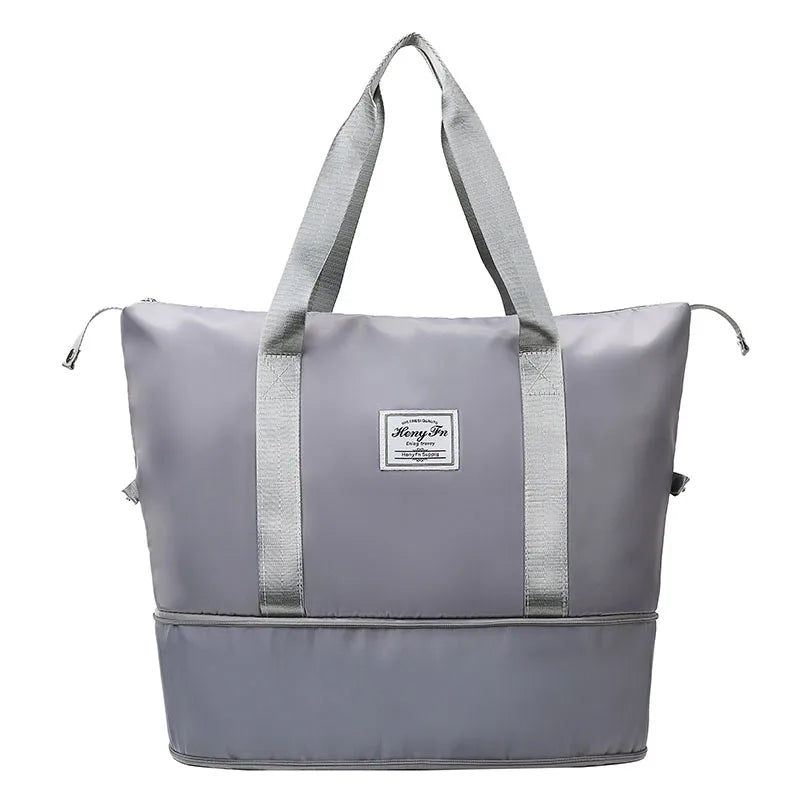 Travel Bag Women Shoulder Bag Casual Handbag Double Zipper Expansion Bag Large Bag Fashion Luggage Bag - The Clothing Company Sydney