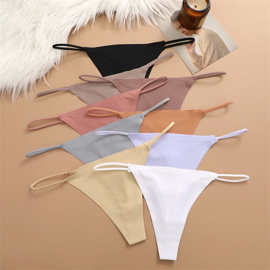 3 Pack Women Seamless Thongs Low Waist Bikini Panties Female Underpants T-back Underwear - The Clothing Company Sydney