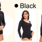 Spandex Elastic Body Suit Shapewear Women Body Shaper Long Sleeve Round Neck Seamless Shapers