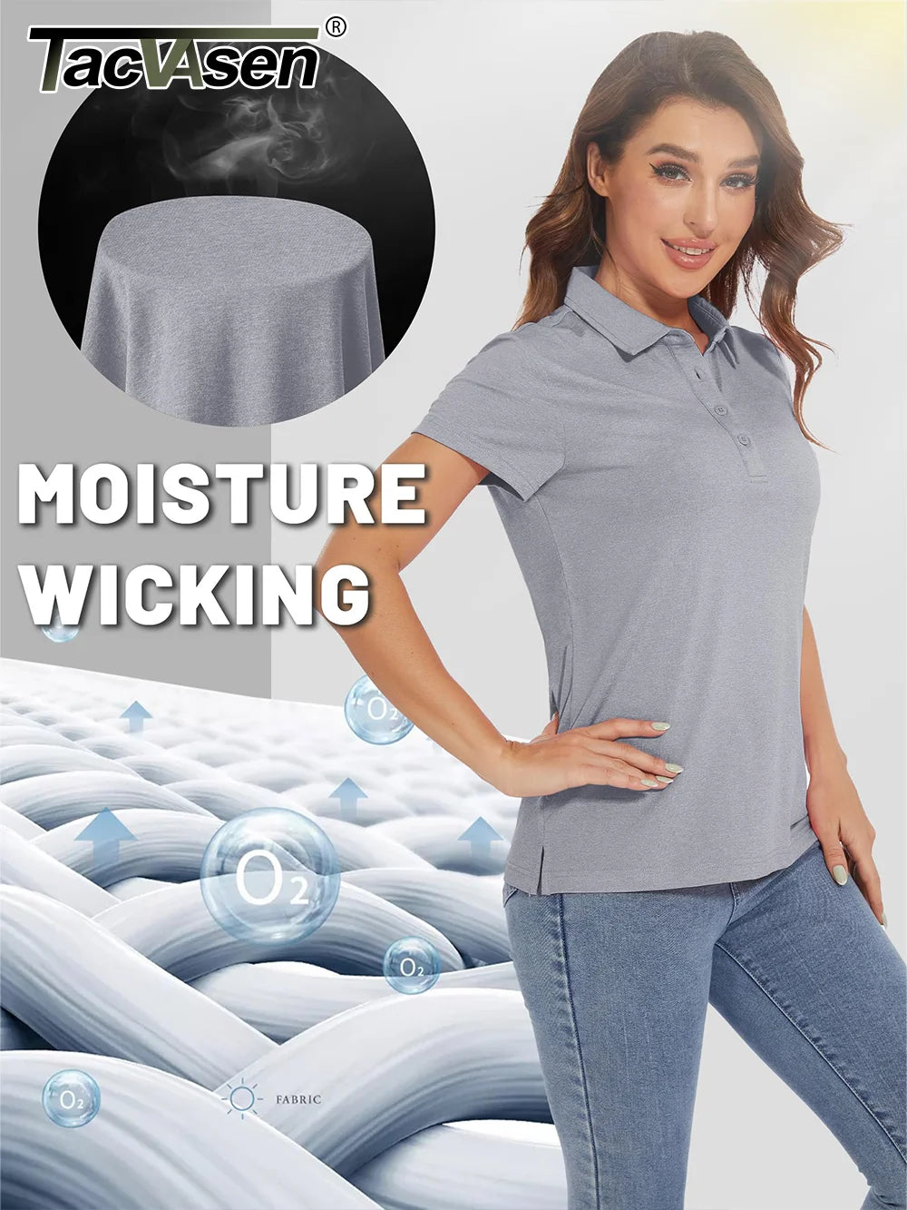 UPF 50+ Performance Polo Shirts Women's Quick Dry Short Sleeve T-shirts Athletic Tennis Golf Shirt Polo Top - The Clothing Company Sydney