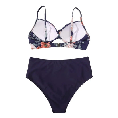 Vintage High Waist Women Push Up Swimwear Printed Swimsuit Beachwear Summer Bathers Bathing Suit Bikini Set - The Clothing Company Sydney