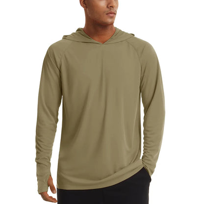 UPF 50+ Hooded T-Shirts Mens Sun Protection Long Sleeve Quick Dry T shirts Outdoor Sports Running Hoodies Pullover Tops The Clothing Company Sydney