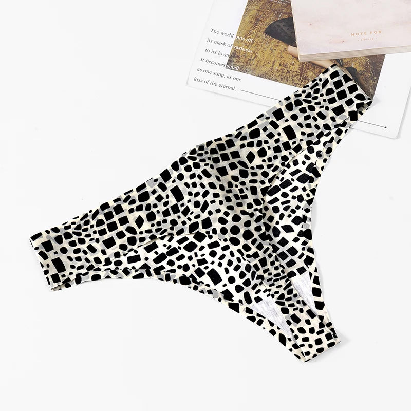 3 Pack Women's Panties Leopard Print Thongs Seamless Underwear Lingerie G-Strings T-Back - The Clothing Company Sydney