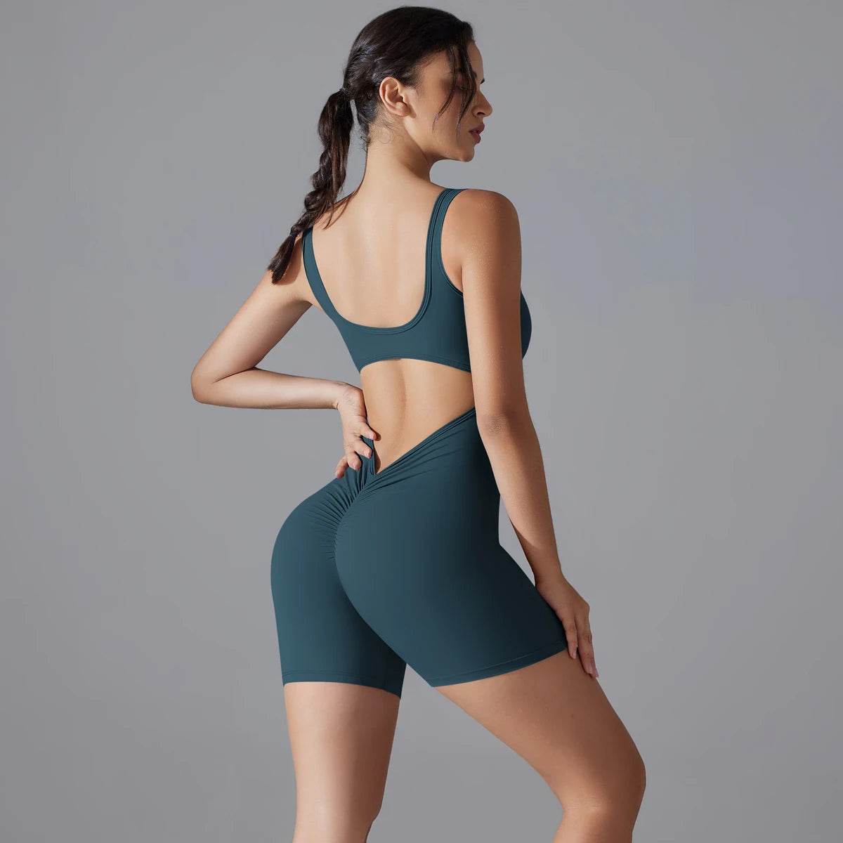 One Piece V Back Sports Jumpsuit Gym Romper Sleeveless Sportswear Bodysuit Women's Casual One-Piece Suit Yoga Clothing Set The Clothing Company Sydney