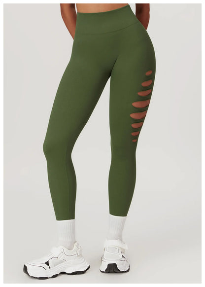 Seamless High-Waist Yoga Leggings – Hollow-Out Push-Up Workout Tights for Women - The Clothing Company Sydney