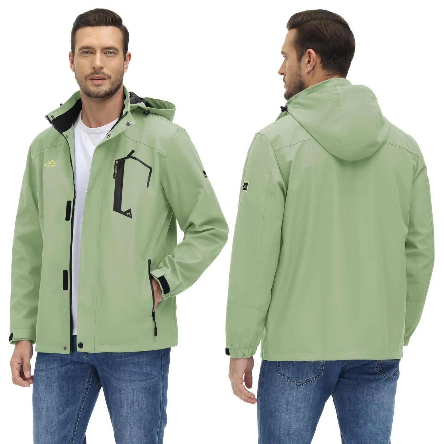 Lightweight Windbreaker Mens Mesh Lined Waterproof Rain Jacket Outdoor Fishing Hiking Jacket with Detachable Hood The Clothing Company Sydney