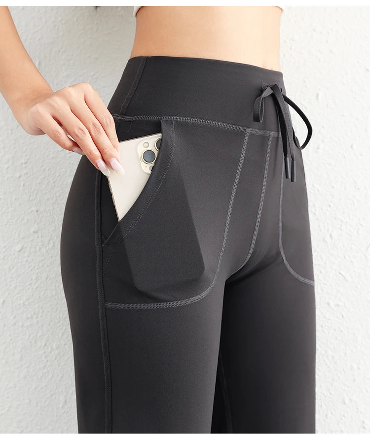 Women's Casual Loose Straight Running Sweatpants Wide Leg Drawstring Design With Side Pockets Leggings Yoga Pants The Clothing Company Sydney