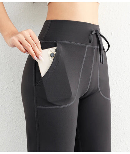 Women's Casual Loose Straight Running Sweatpants Wide Leg Drawstring Design With Side Pockets Leggings Yoga Pants The Clothing Company Sydney