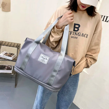 Travel Bag Women Shoulder Bag Casual Handbag Double Zipper Expansion Bag Large Bag Fashion Luggage Bag - The Clothing Company Sydney