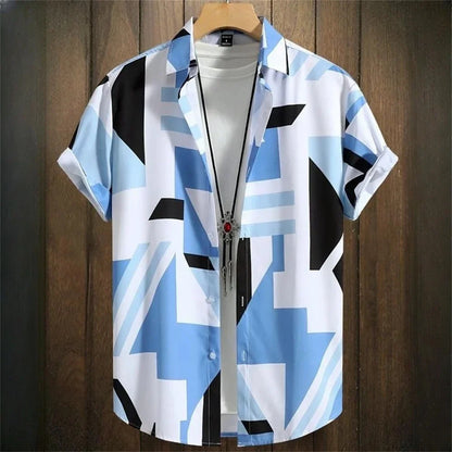 Short-sleeved shirt Floral Print Summer Beach casual men's Shirt - The Clothing Company Sydney