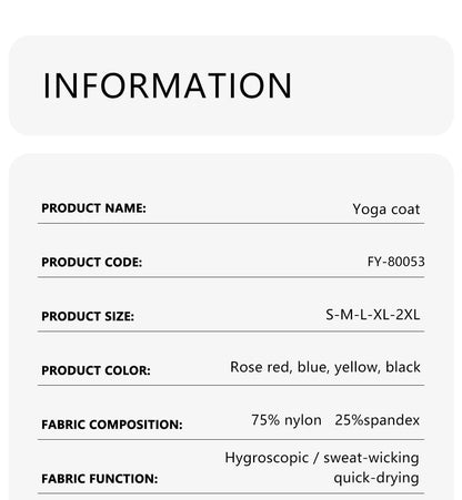 Women's Full Zip Yoga Gym Top Active Jacket The Clothing Company Sydney