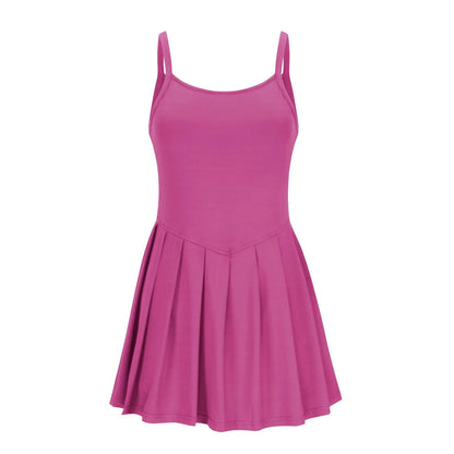 Women'S Fashionable Sleeveless Casual Sports Short Strap Dress Elegant Dress - The Clothing Company Sydney