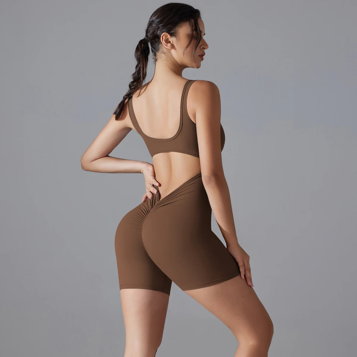 One Piece V Back Sports Jumpsuit Gym Romper Sleeveless Sportswear Bodysuit Women's Casual One-Piece Suit Yoga Clothing Set The Clothing Company Sydney