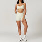 Women's Yoga Gym Activewear 2 Piece Set Sport Suit Workout Short Sleeve Crop Top High Waist Leggings Short Fitness Sports Wear