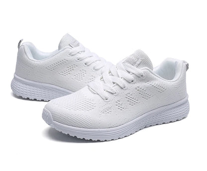 Women's Flats Fashion Lightweight Lace Up Round Toe Sneakers Walking Shoes - The Clothing Company Sydney