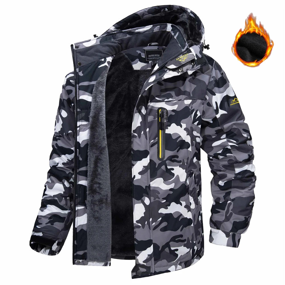 Winter Fleece Lining Parka Waterproof Men's Ski Snowboard Jackets Windproof Removable Hoodie Coats Casual Windbreaker - The Clothing Company Sydney