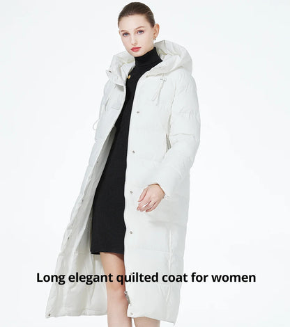 Maxi Long quilted coat elegant thick cotton jacket winter women's Outerwear with hood The Clothing Company Sydney