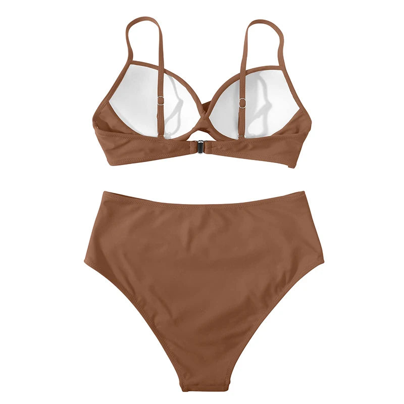 Two Piece Swimsuit Womens Bikini Set Beachwear Push Up Summer Bathing Suit Triangle Bikini Low Waist Swimwear - The Clothing Company Sydney