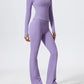 2 Piece Sports Suit Women Half Zipper Long Sleeves Slim Yoga Set Flared Activewear Gym Workout Sportswear The Clothing Company Sydney