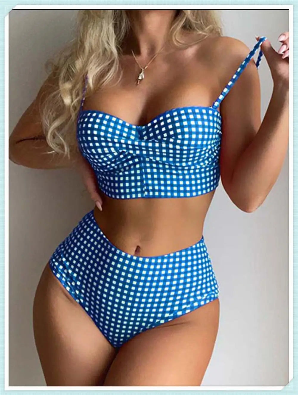 High Waist Printed Swimwear Strapped Swimsuit Padded Bathers Bathing Suit Bikini Beachwear The Clothing Company Sydney