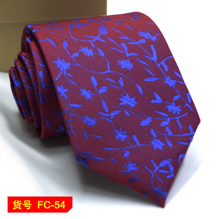 Men's Jacquard Ties – 7-8cm Floral & Solid Neckties The Clothing Company Sydney