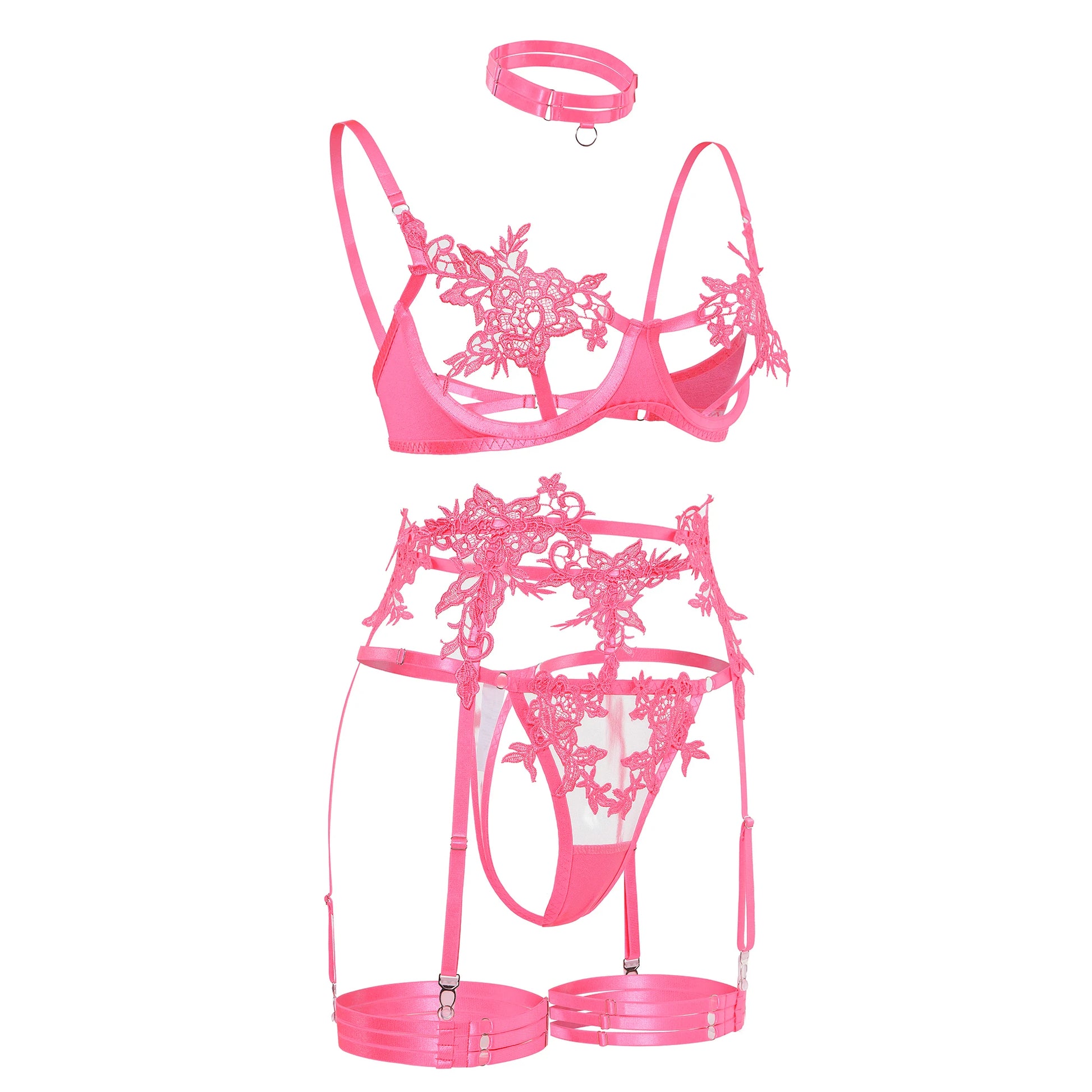 Lingerie Open Bra See Through Fancy Underwear Luxury Lace Outfits Intimate Lingerie Set - The Clothing Company Sydney