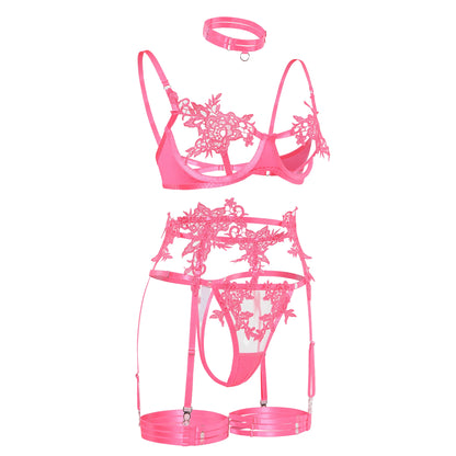 Lingerie Open Bra See Through Fancy Underwear Luxury Lace Outfits Intimate Lingerie Set - The Clothing Company Sydney