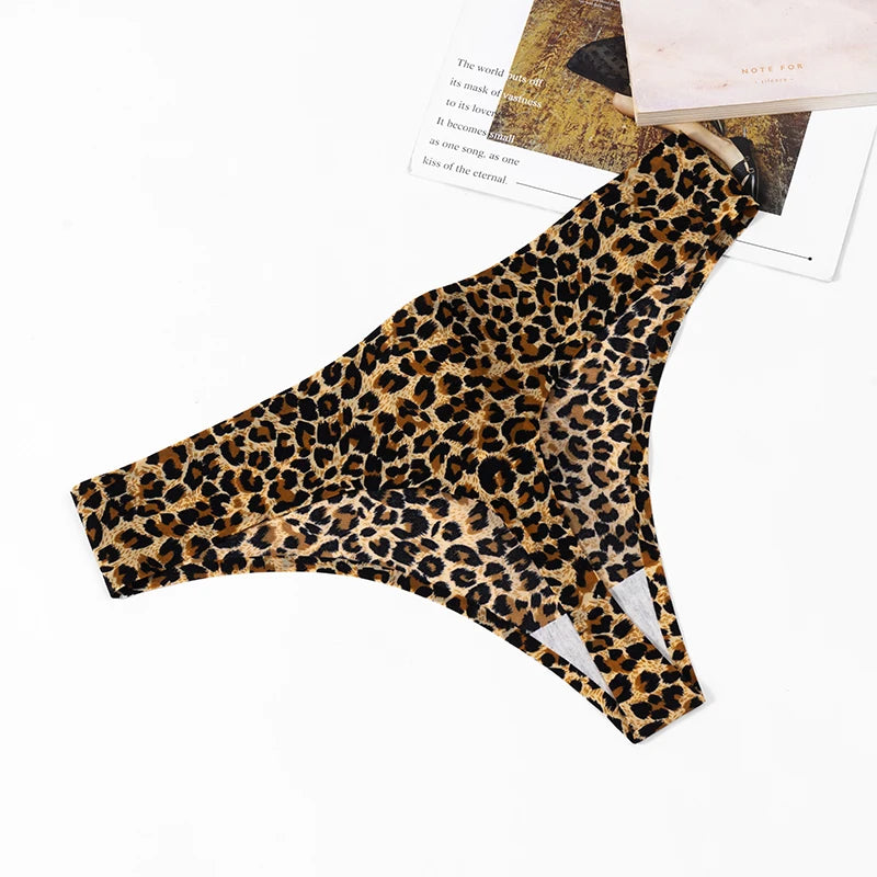 3 Pack Women's Panties Leopard Print Thongs Seamless Underwear Lingerie G-Strings T-Back - The Clothing Company Sydney