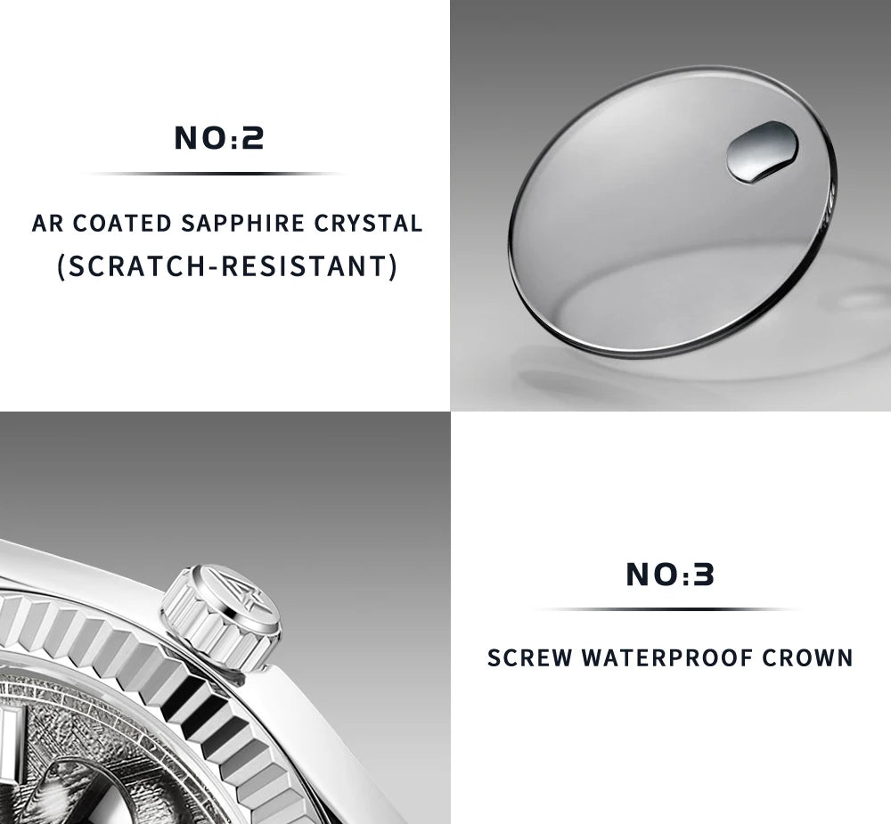 Cadisen DD40 Mens Luxury Automatic AR Sapphire Glass Mechanical Wristwatch 10Bar Miyota 8285 Movt Watch - The Clothing Company Sydney