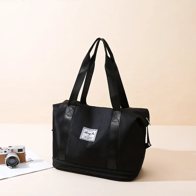 Travel Bag Women Shoulder Bag Casual Handbag Double Zipper Expansion Bag Large Bag Fashion Luggage Bag - The Clothing Company Sydney