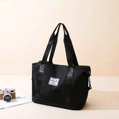 Travel Bag Women Shoulder Bag Casual Handbag Double Zipper Expansion Bag Large Bag Fashion Luggage Bag - The Clothing Company Sydney