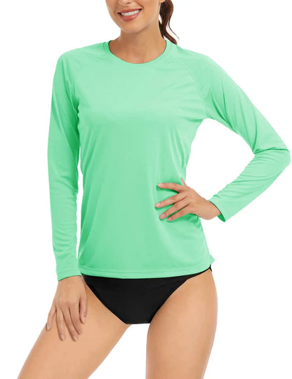 UPF 50+ Sun/Skin Protection Quick Dry T-Shirts Womens Long Sleeve Outdoor Performance Tee Shirts Summer Casual Tops The Clothing Company Sydney