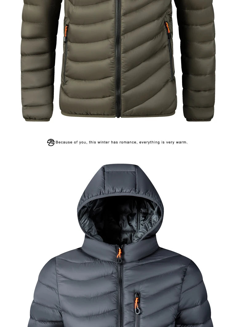 Men’s Hooded Winter Parka – Windproof Thick Casual Jacket with Detachable Hat The Clothing Company Sydney
