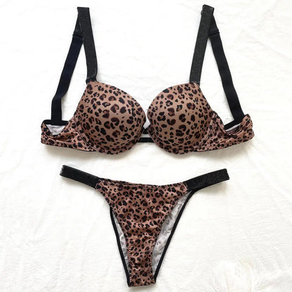 2 Piece Rhinestone Letter Seamless Bra Panties Backless Wireless Set Underwear Push Up Bra luxurious Women Lingerie Set The Clothing Company Sydney