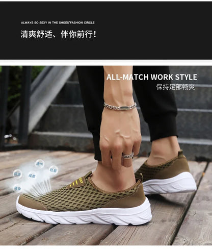 Lightweight Casual Breathable Slip on Male Casual Sneakers Anti-slip Men's Flats Outdoor Walking Shoes - The Clothing Company Sydney
