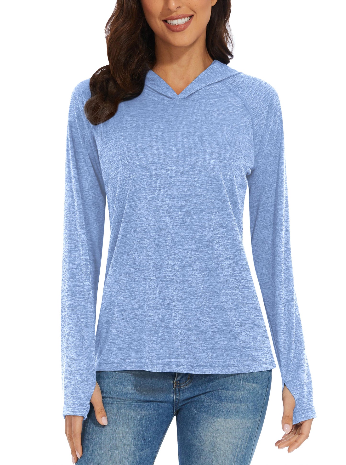 UPF50+ Breathable Long Sleeve Hoodie T-shirts Women's Sun/UV Protection Casual Hooded T shirts Outdoor Sports Pullover The Clothing Company Sydney