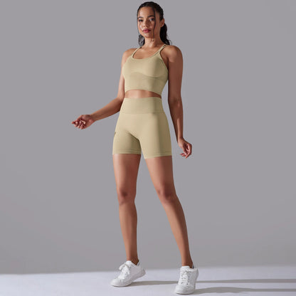 2 Piece Yoga Set Women's Tracksuit Seamless Running Workout Sportswear Gym Clothing Leggings Bra Fitness Suit - The Clothing Company Sydney