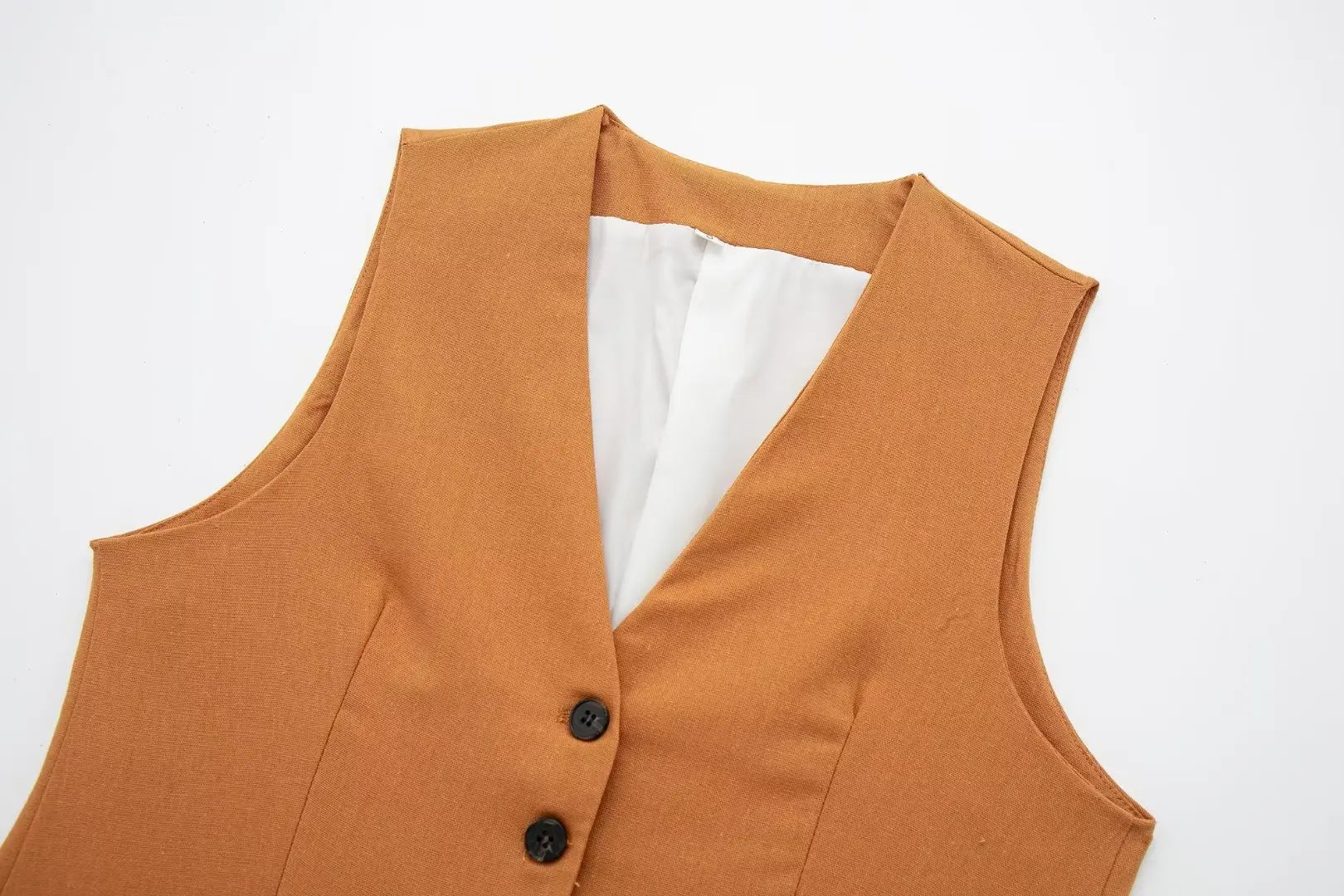2 Piece Women's Suit Button V Neck Waistcoats Elegant Vest Top Zipper High Waist Slim Pants Shorts Summer Female Streetwear - The Clothing Company Sydney