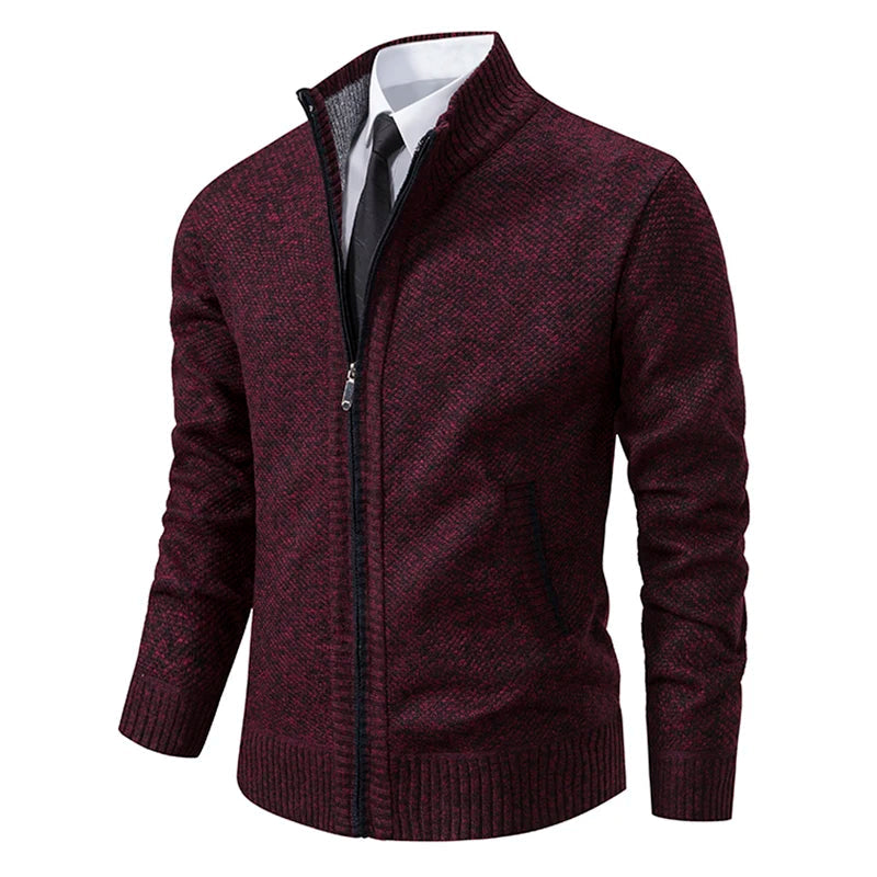 Men's Casual Stand Collar Sweater Zipper Cardigan The Clothing Company Sydney