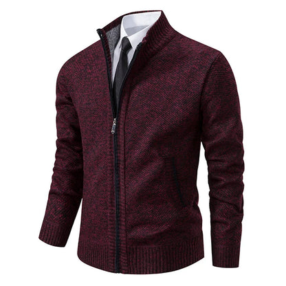 Men's Casual Stand Collar Sweater Zipper Cardigan The Clothing Company Sydney